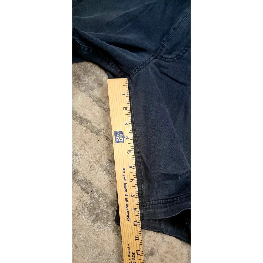 VTG Abercrombie & Fitch Men's Navy‎ BLUE Cargo Belted Canvas Shorts Sz SM 31X10